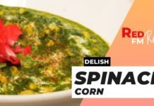 Try this delish Spinach Corn Curry recipe by Chef Rajeev