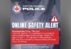Children as young as 8 targeted in online predatory and criminal network, Durham Regional Police warn Durham Regional Police "Online Safety Alert"graphic warning about "The Com,"a network of online predators targeting youth aged 8–17 on platforms like Discord, Snapchat, Telegram, Roblox, Minecraft, Twitch, and Steam, using grooming, manipulation, intimidation, and threats such as doxing; includes a warning triangle and police logo.