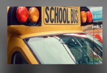 Four children taken to hospital with minor injuries after a school bus crash in southern Ontario yellow coloured vehicle with "School Bus"written on it