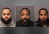 Three suspects arrested following 2024 shooting at King Township residence Police released headshots of three adult men against a plain grey background. The man on the left has a full beard and is wearing a light-coloured hoodie. The man in the centre has a beard and moustache and is wearing a dark shirt. The man on the right has braided hair pulled back and is wearing a dark jacket.