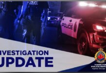 Additional elder abuse and auto theft charges laid against Hamilton arson suspects Hamilton Police cruiser at night with red and blue lights, alongside “Investigation Update” text and the police crest.